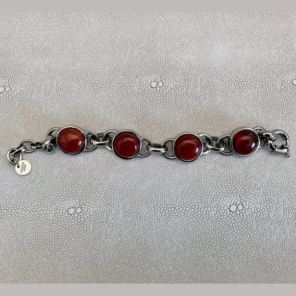 Dyrberg/Kern Christiane genuine Carnelian chain link bracelet - Picture 5 of 8